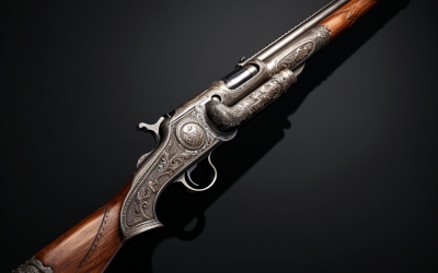 close-up-shotgun-showcased-black-background